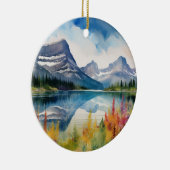 Glacier National Park Montana Waterverf Keramisch Ornament (Rechts)