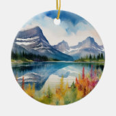 Glacier National Park Montana Waterverf Keramisch Ornament (Voorkant)