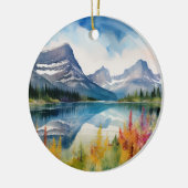 Glacier National Park Montana Waterverf Keramisch Ornament (Links)