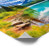 Glacier National Park Montana Waterverf Poster (Hoek)