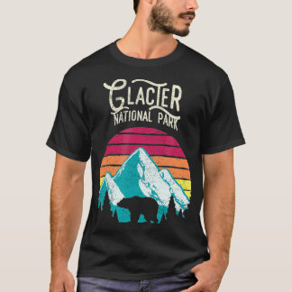 Glacier National Park Mountain Beer Retro T-shirt