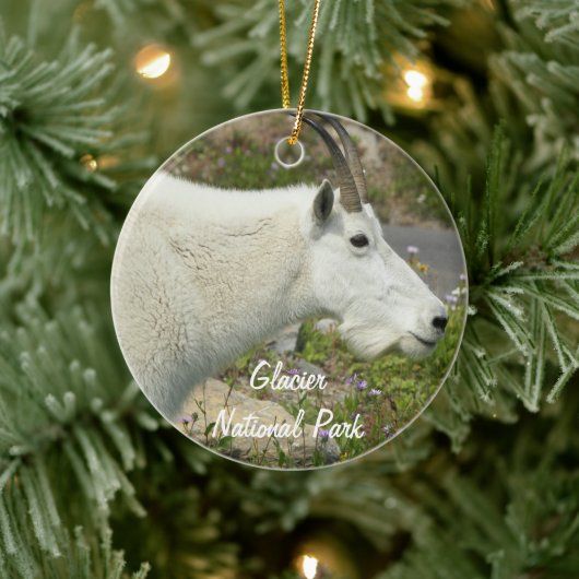 Glacier National Park Mountain Goat Foto Keramisch Ornament (Boom)