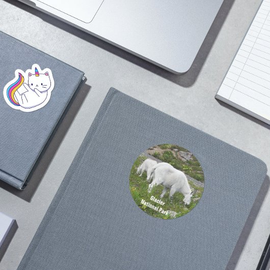 Glacier National Park Mountain Goats Foto Ronde Sticker