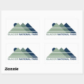 Glacier National Park Mountain Sun Rechthoekige Sticker (Vel)