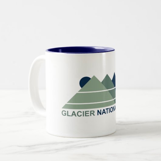 Glacier National Park Mountain Sun Tweekleurige Koffiemok (Voorkant links)