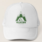 Glacier National Park Mountains Camping Trucker Pet (Voorkant)
