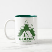 Glacier National Park Mountains Camping Tweekleurige Koffiemok (Links)