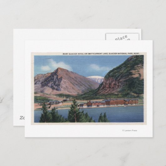 Glacier National Park, MT - Veel Glacier Hotel 2 Briefkaart (Voorkant / Achterkant)
