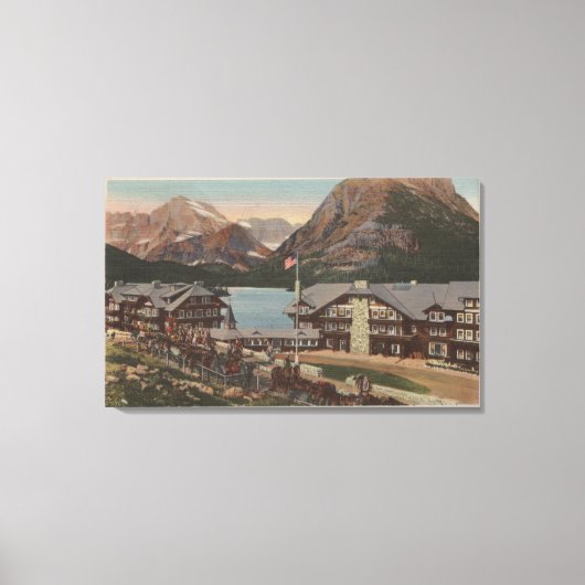 Glacier National Park, MT - Veel Glacier Hotel 2 Canvas Afdruk (Voorkant)