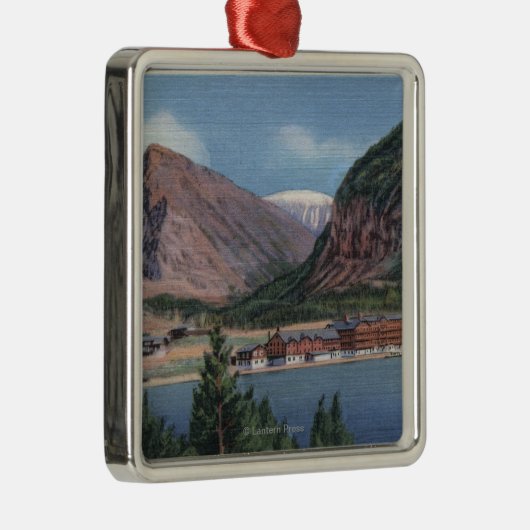 Glacier National Park, MT - Veel Glacier Hotel 2 Metalen Ornament (Rechts)