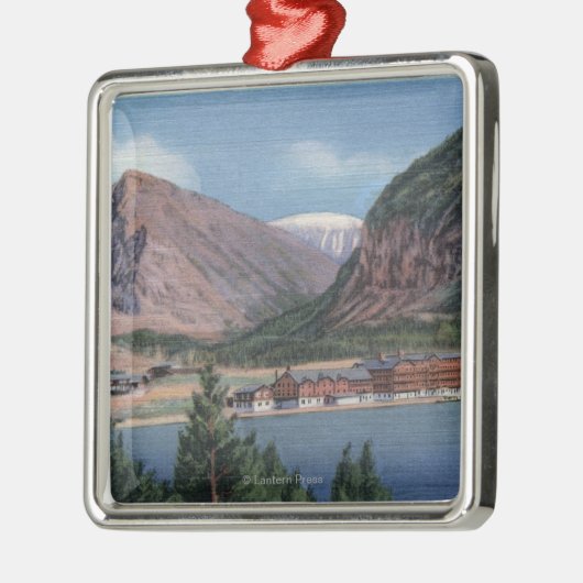 Glacier National Park, MT - Veel Glacier Hotel 2 Metalen Ornament (Links)
