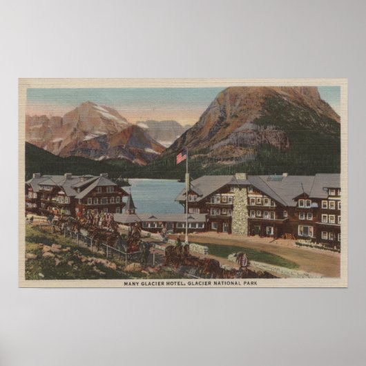 Glacier National Park, MT - Veel Glacier Hotel 2 Poster (Voorkant)