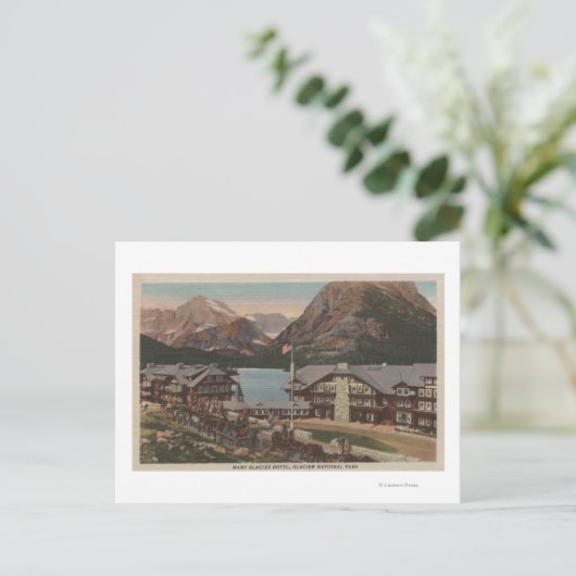 Glacier National Park, MT - Veel Glacier Hotel Briefkaart (Staand voorkant)