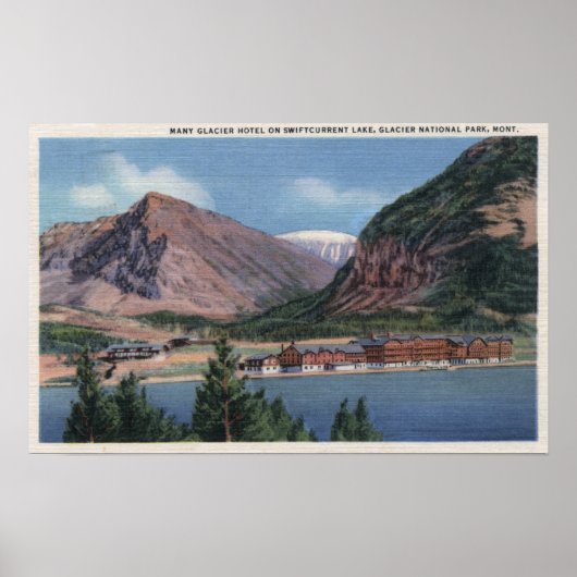 Glacier National Park, MT - Veel Glacier Hotel Poster (Voorkant)