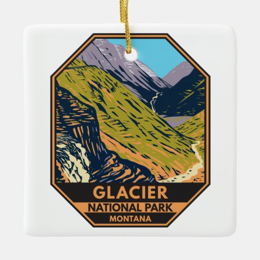 Glacier National Park naar de Sun Road Keramisch Ornament (Voorkant)
