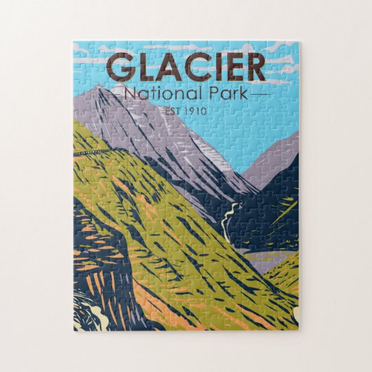 Glacier National Park naar de Sun Road Legpuzzel (Verticaal)
