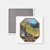 Glacier National Park naar de Sun Road Magneet (Voorkant / Achterkant)