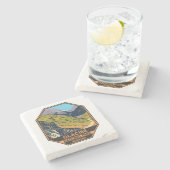 Glacier National Park naar de Sun Road Stenen Onderzetter (Zijkant)