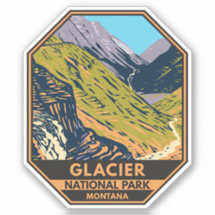 Glacier National Park naar de Sun Road Sticker