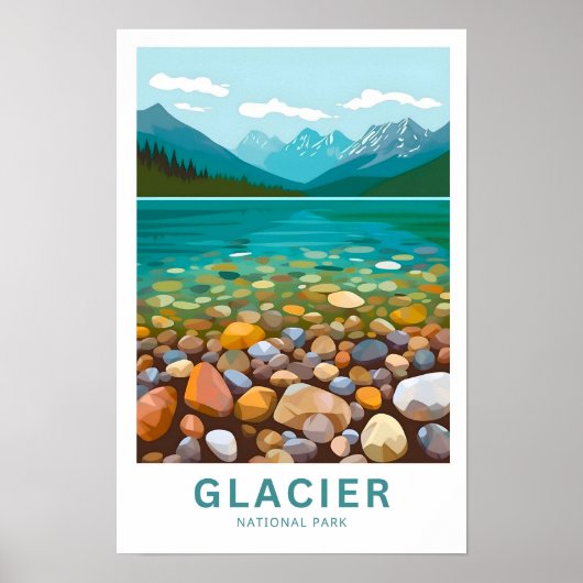 Glacier National Park Reisprint Poster (Voorkant)