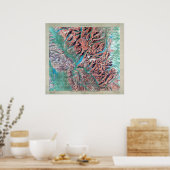 Glacier National Park Relief Map Poster (Keuken)