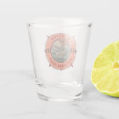 Glacier National Park Retro Bighorn Sheep Compass Shot Glas (Achterkant)