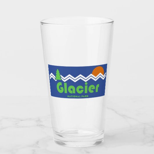 Glacier National Park Retro Glas (Voorkant)