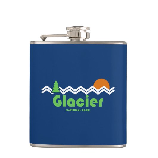Glacier National Park Retro Heupfles (Voorkant)