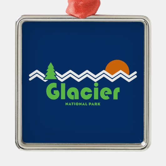 Glacier National Park Retro Metalen Ornament (Voorkant)