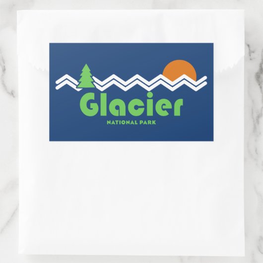 Glacier National Park Retro Rechthoekige Sticker (Tas)