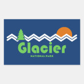 Glacier National Park Retro Rechthoekige Sticker (Voorkant)