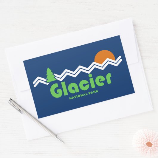 Glacier National Park Retro Rechthoekige Sticker (Envelop)