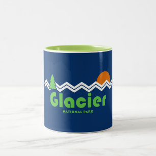 Glacier National Park Retro Tweekleurige Koffiemok