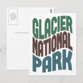 Glacier National Park Retro Wave Briefkaart (Voorkant / Achterkant)