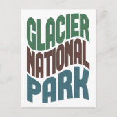 Glacier National Park Retro Wave Briefkaart (Voorkant)