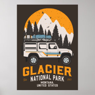 Glacier National Park Road Trip Montana Poster