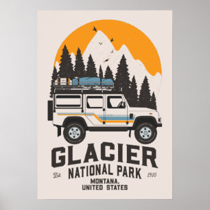 Glacier National Park Road Trip Montana Poster