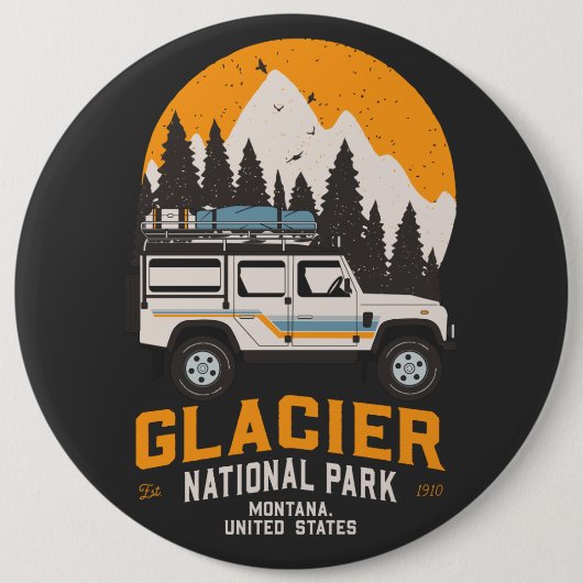  Glacier National Park Road Trip Montana Ronde Button 6,0 Cm (Voorkant)