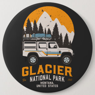  Glacier National Park Road Trip Montana Ronde Button 6,0 Cm