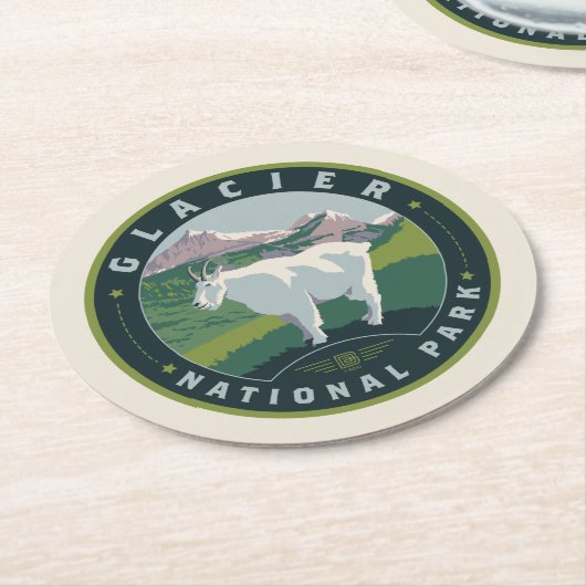 Glacier National Park Ronde Kartonnen Onderzetter (Gebogen)