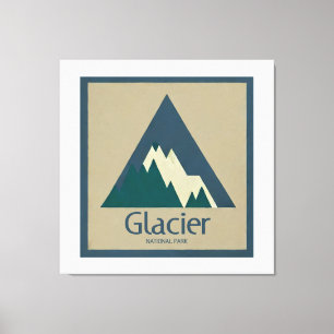 Glacier National Park Rustic Canvas Afdruk