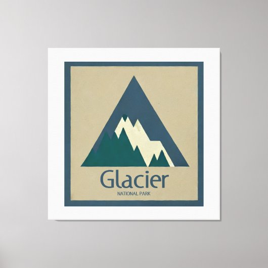 Glacier National Park Rustic Canvas Afdruk (Voorkant)