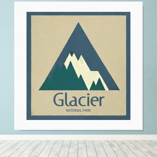 Glacier National Park Rustic Canvas Afdruk (Insitu (Houten vloer))