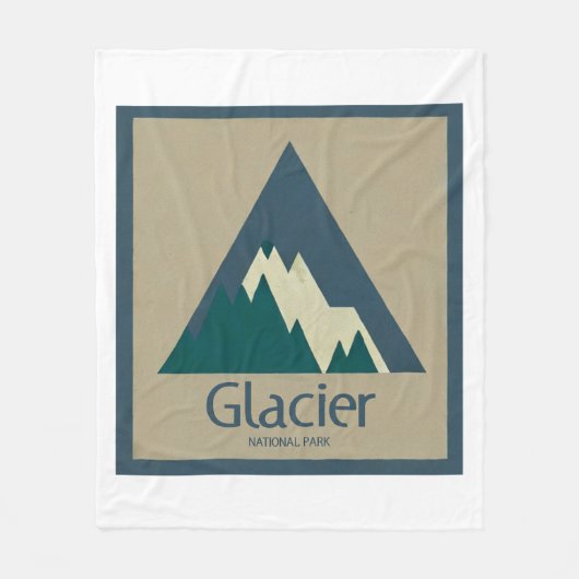 Glacier National Park Rustic Fleece Deken (Voorkant)