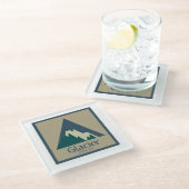 Glacier National Park Rustic Glazen Onderzetter (Schuin)