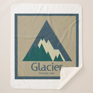 Glacier National Park Rustic Sherpa Deken