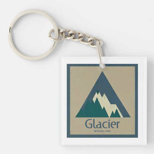 Glacier National Park Rustic Sleutelhanger (voorkant)