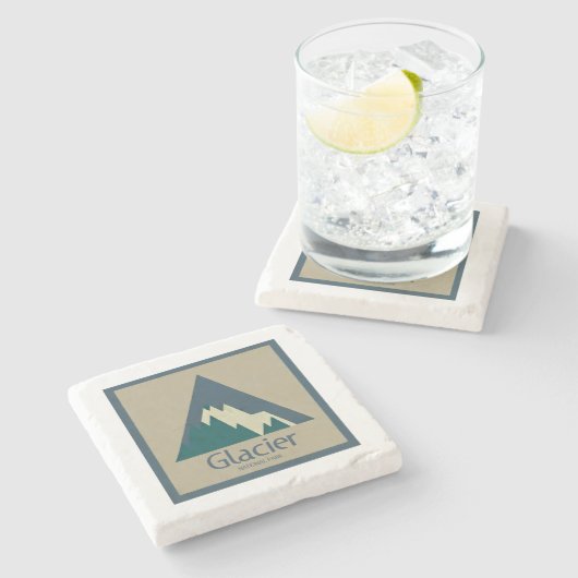 Glacier National Park Rustic Stenen Onderzetter (Zijkant)