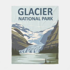 Glacier National Park Travel Art Fleece Deken