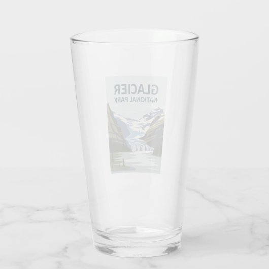 Glacier National Park Travel Art Glas (Achterkant)